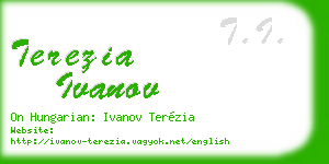terezia ivanov business card